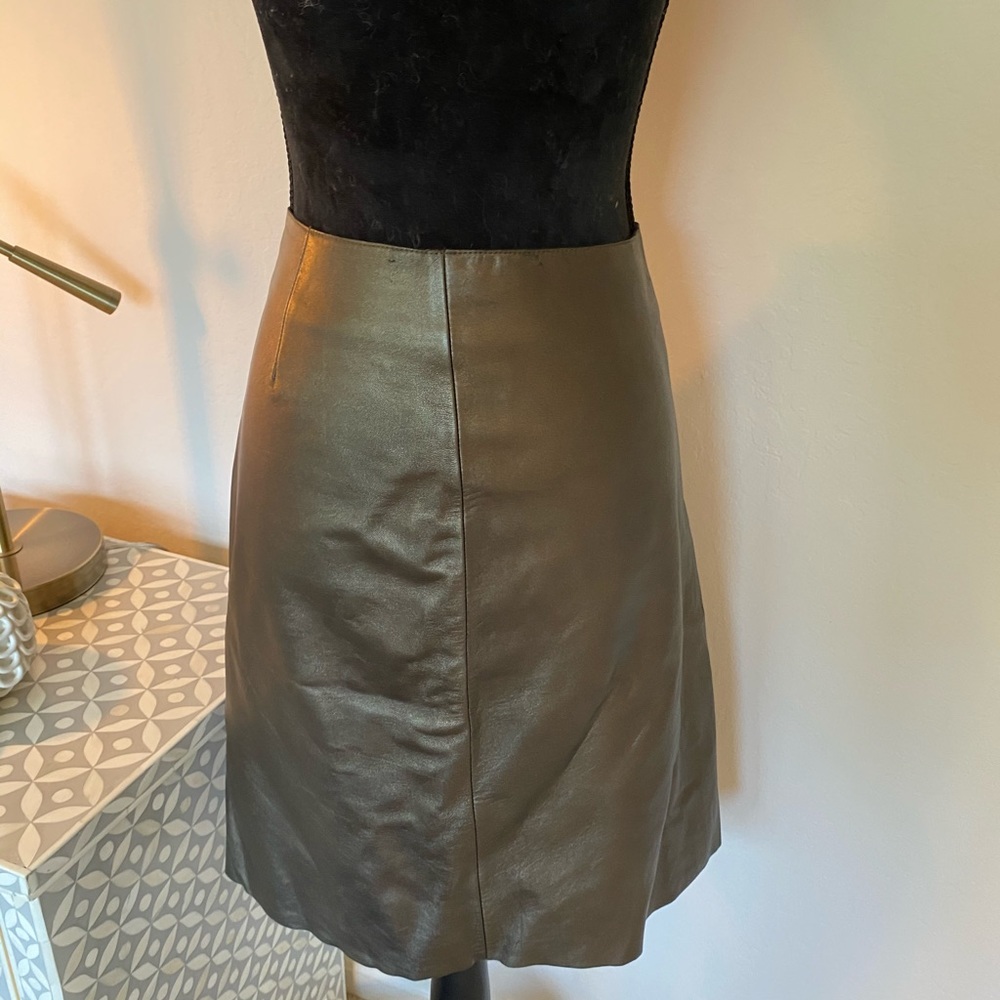 Theory Leather Skirt
